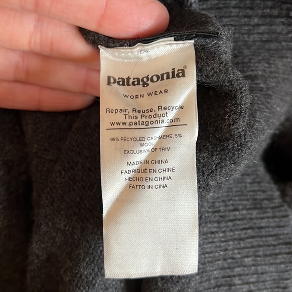 Patagonia Mens Gray Recycled Cashmere Sweater Hoodie Size L - Picture 10 of 13